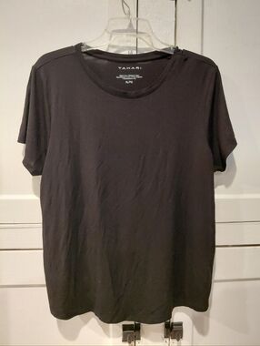 Tahari Black Short Sleeve T-Shirt Tencel